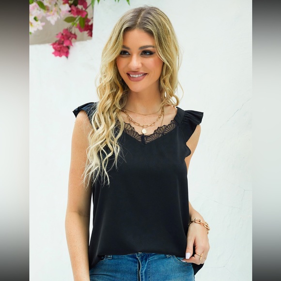 Black lace trim top CUPSHE Small - Picture 2 of 3